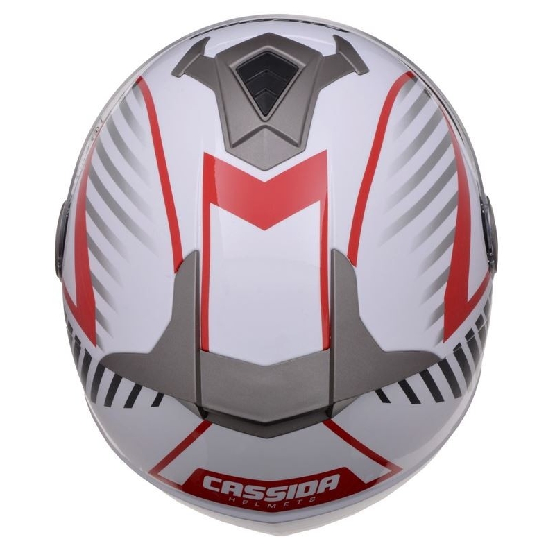 Prilba na motocykel Cassida Magnum čierno-bielo-červená
