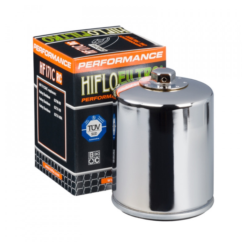 Olejový filter HIFLOFILTRO Racing chróm