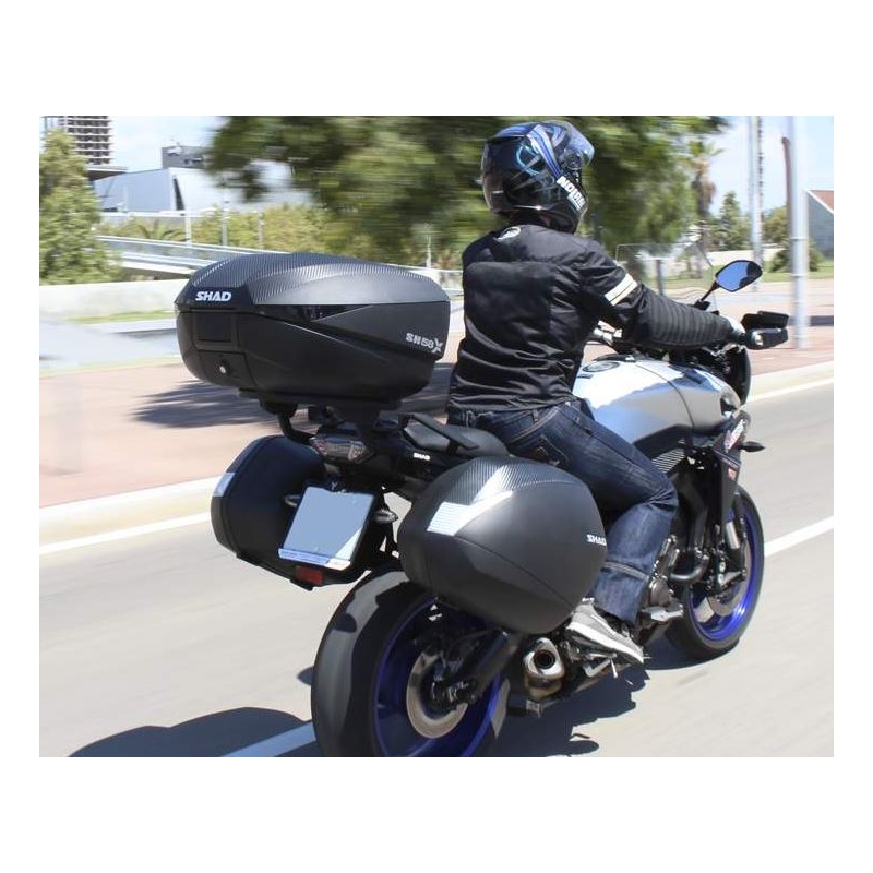 Vrchný kufor na motorku SHAD SH58X Karbón ( rozšíriteľný koncept ) so zámkom PRÉMIUM
