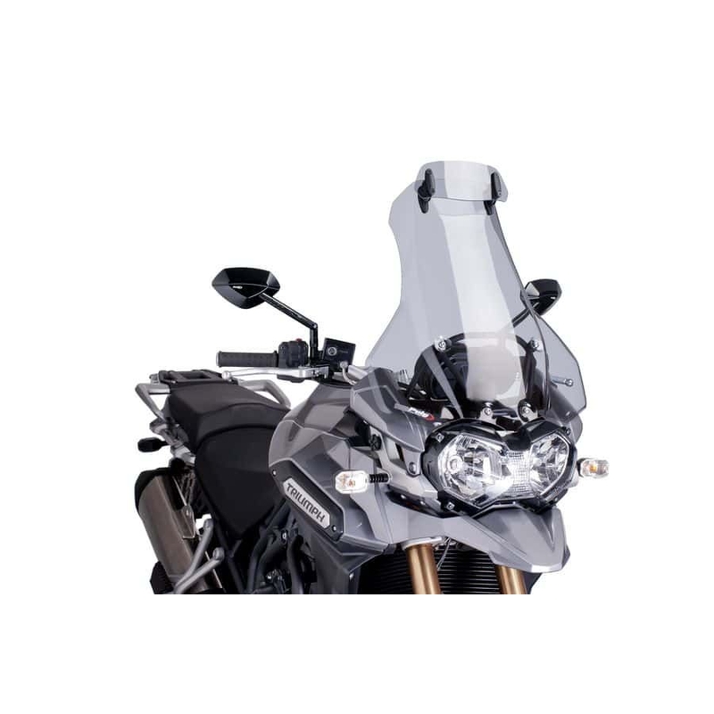 Plexi štít PUIG TOURING WITH VISOR dymové pre TRIUMPH Tiger 1200 Explorer / GT Explorer 2012-2015
