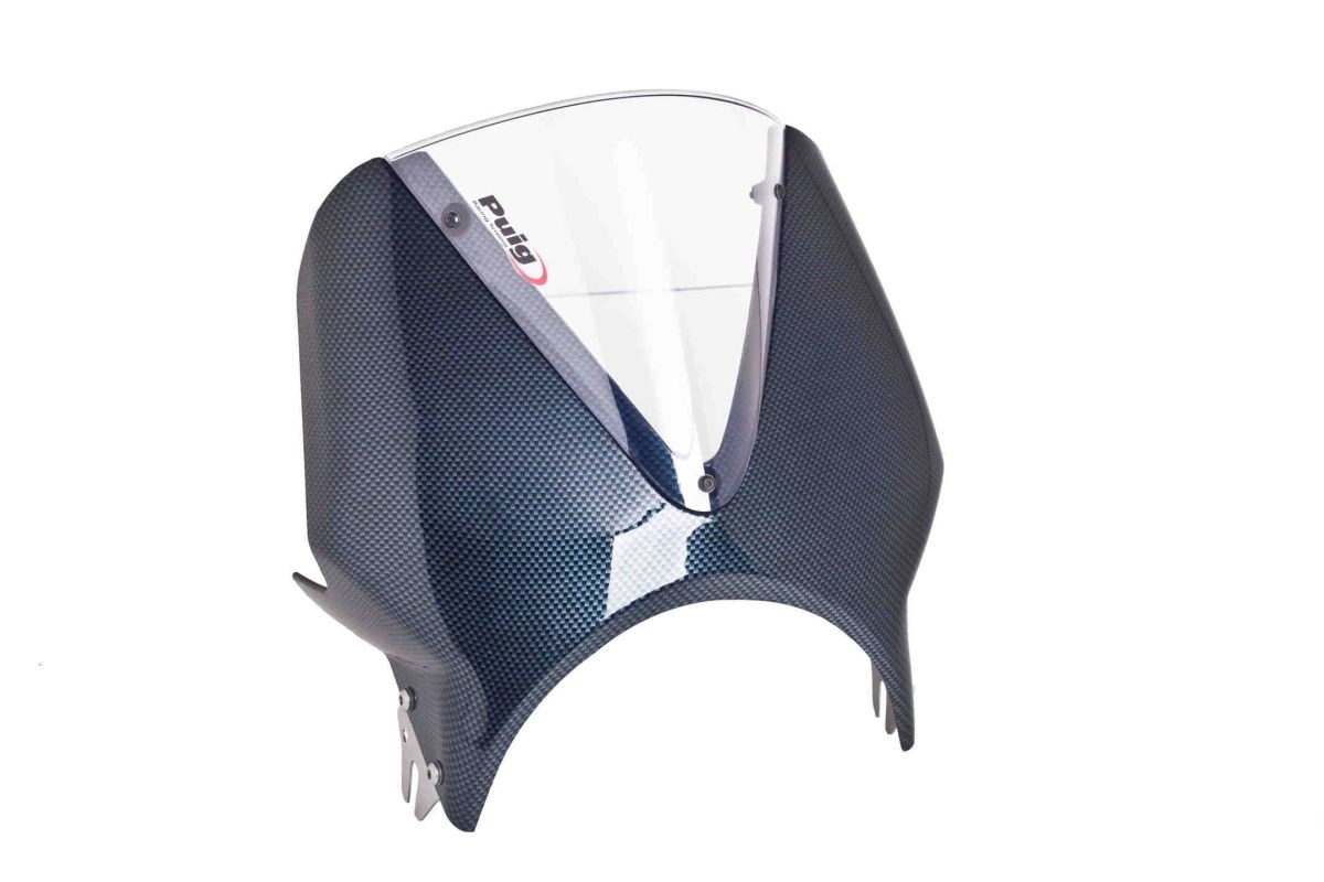 Plexi na motorku PUIG VISION 005CW karbónový vzhľad /priehľadný