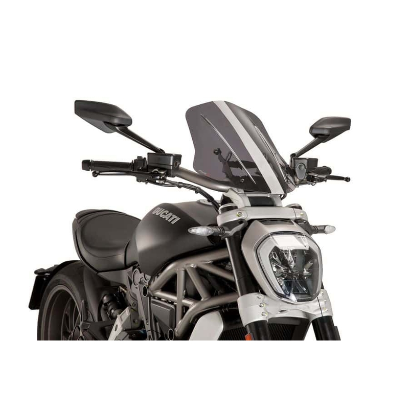Plexi na motorku PUIG NEW. GEN TOURING dymové pre DUCATI Diavel 1200 2016-2018, DUCATI XDiavel S/Black Star/Dark 1200 2016-2024