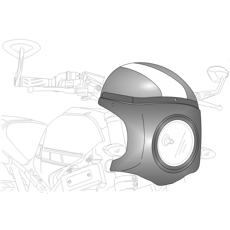 Náhradný plexi štít PUIG SEMI-FAIRING čierna d 195mm