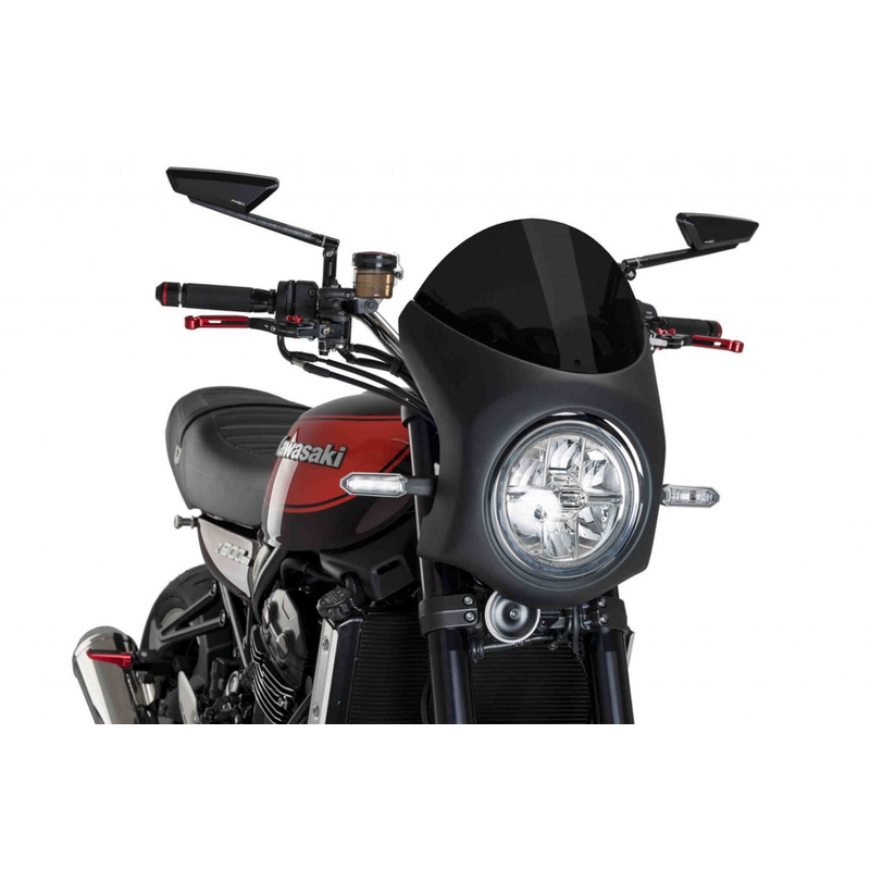 Plexi na motorku PUIG SEMI-FAIRING matná čierna tmavá dymová