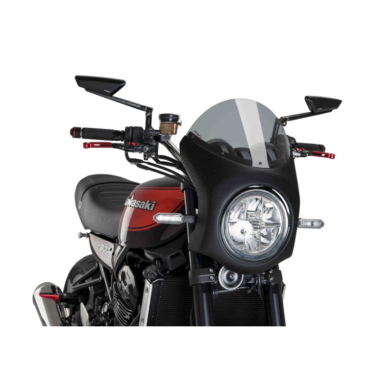 Plexi na motorku PUIG SEMI-FAIRING karbónový vzhľad dymové