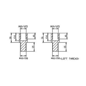 Zrkadlový adaptér PUIG ADAPTER M10/150 THREAD RIGHT+LEFT REAR MIRROR HI-T 9271N čierna na riadidlá