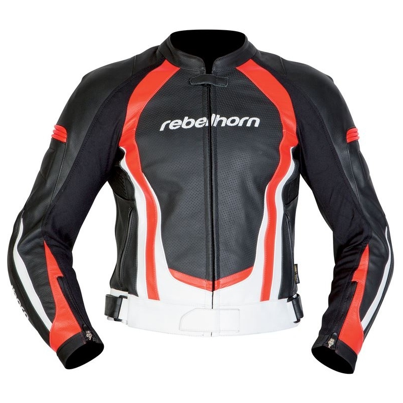 Bunda na motorku Rebelhorn Piston II čierno / bielo / červená