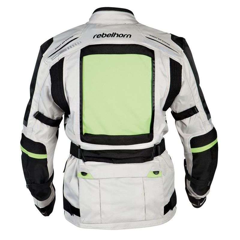 Dámska moto bunda Rebelhorn Hiker šedo-čierno-fluo žltá