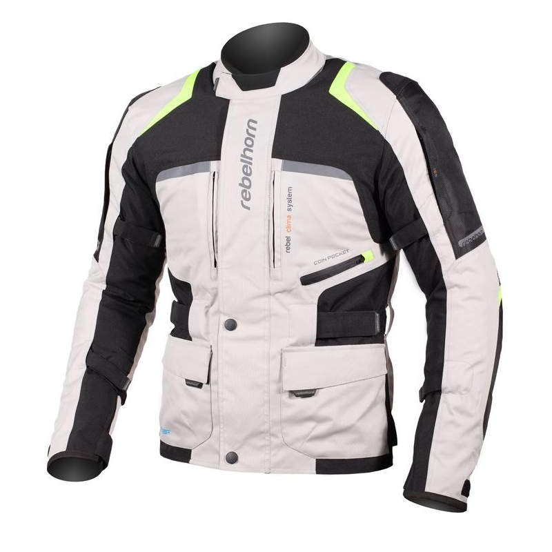Moto bunda Rebelhorn Hiker Pre šedo-čierno-fluo žltá