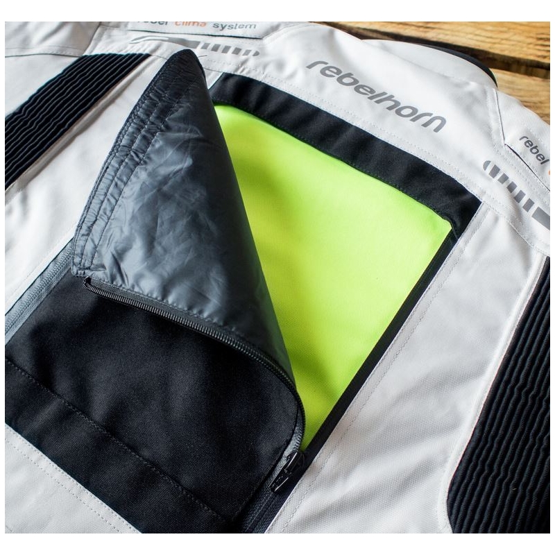 Moto bunda Rebelhorn Hiker Pre šedo-čierno-fluo žltá