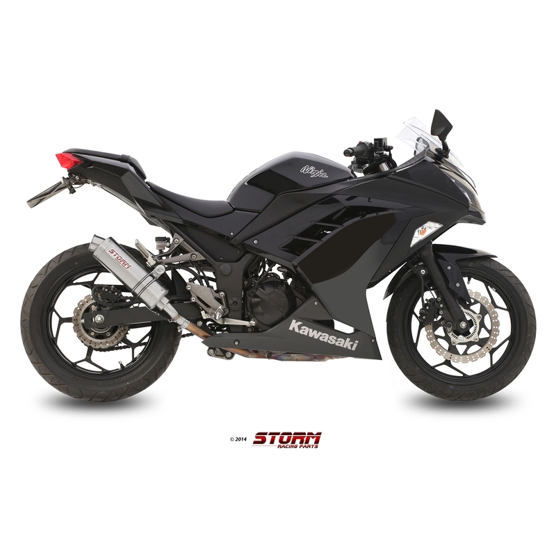 Koncovka výfuku STORM GP nerez pre KAWASAKI Z 300 2015-2016, KAWASAKI EX Ninja 300 2013-2016