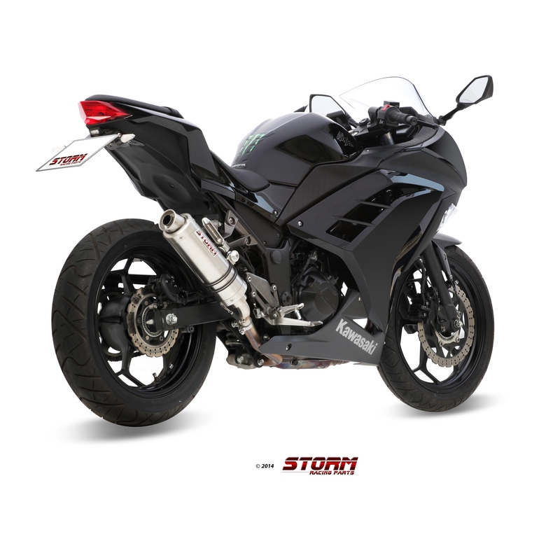 Koncovka výfuku STORM GP nerez pre KAWASAKI Z 300 2015-2016, KAWASAKI EX Ninja 300 2013-2016