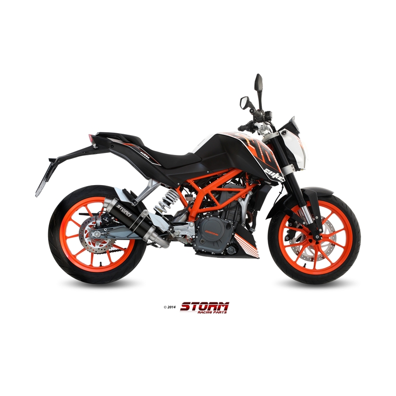 Výfuk kompletný 1x1 STORM GP Oceľovo čierna pre KTM Duke 390 2013-2016