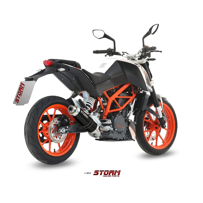 Výfuk kompletný 1x1 STORM GP Oceľovo čierna pre KTM Duke 390 2013-2016