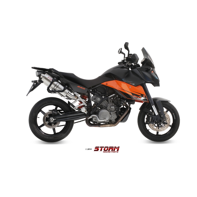2 koncovky výfuku STORM OVAL nerez pre KTM Supermoto 990 / R / T 2009-2013
