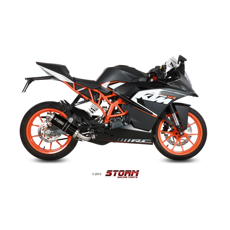 Výfuk kompletný 1x1 STORM GP Oceľovo čierna pre KTM RC 125 2014-2016