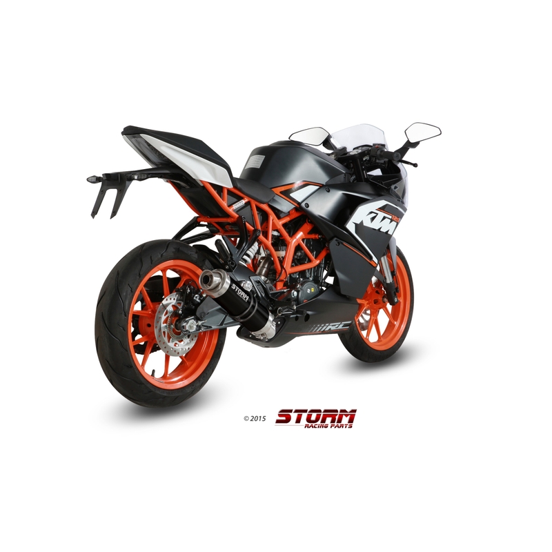 Výfuk kompletný 1x1 STORM GP Oceľovo čierna pre KTM RC 125 2014-2016