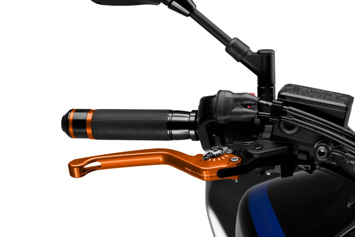Páčka brzdy bez adaptéra PUIG 3.0 120TP dlhé oranžovo/strieborná