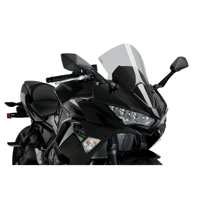 Plexi štít PUIG R-RACER dymové pre KAWASAKI Ninja 650 2020-2026