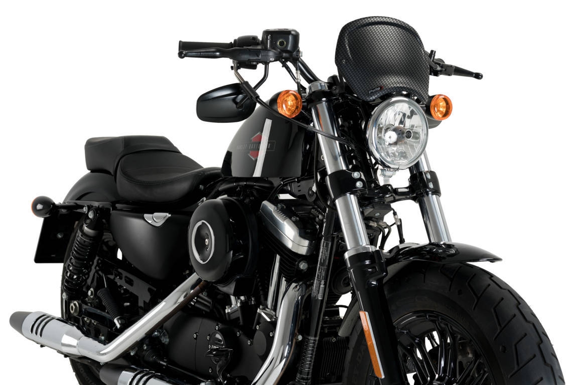 Plexi na motorku PUIG FRONTAL PLATE 20399C karbónový vzhľad