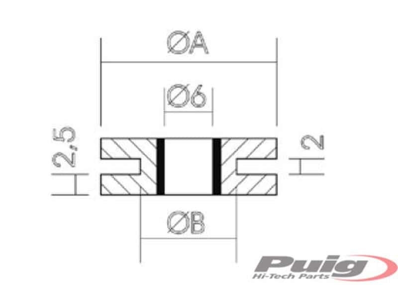Skrutkovacie matice PUIG 1888N 22 x 12 x 2,5 x 2 25pcs