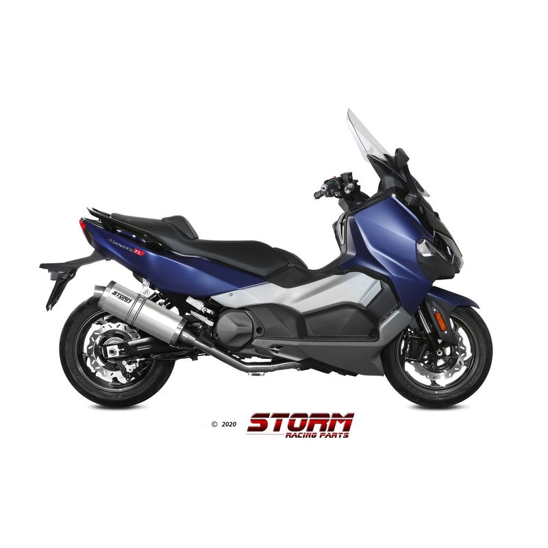 Výfuk kompletný 2x1 STORM OVAL nerez pre SYM TL 500  2020-2021, SYM Maxsym TL 500 2019-2020