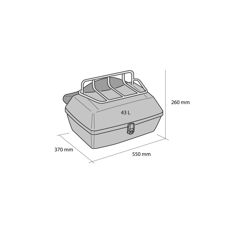 Vrchný kufor na motorku CUSTOMACCES TRAVEL čierna