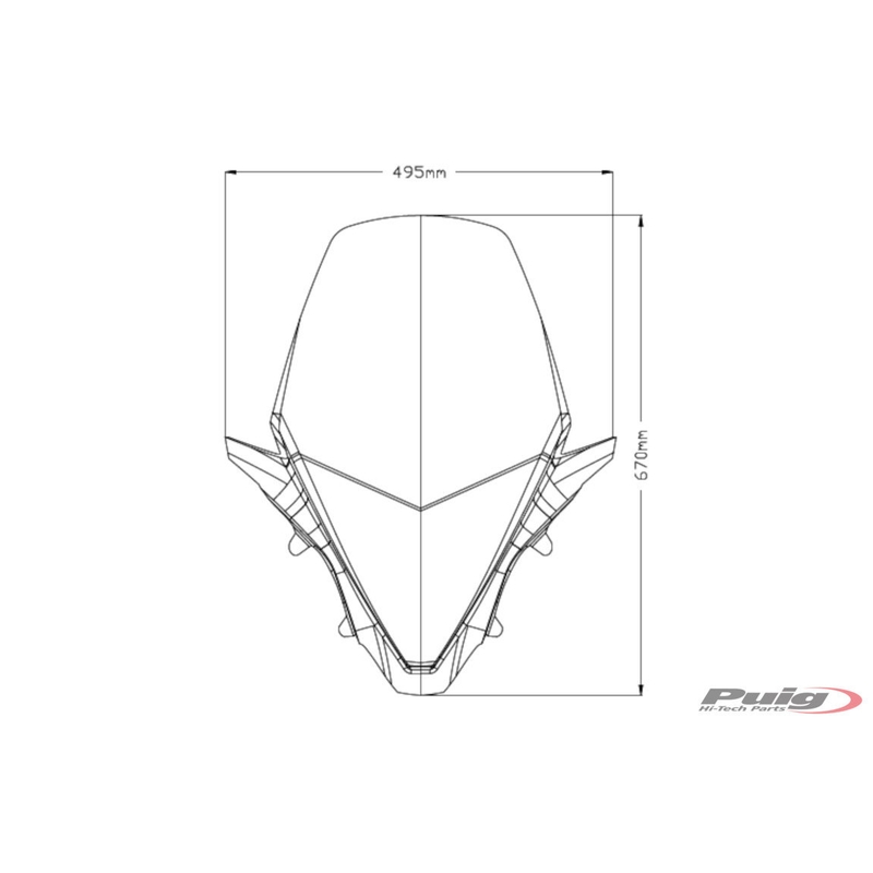Plexi na motorku PUIG V-TECH LINE TOURING dymové