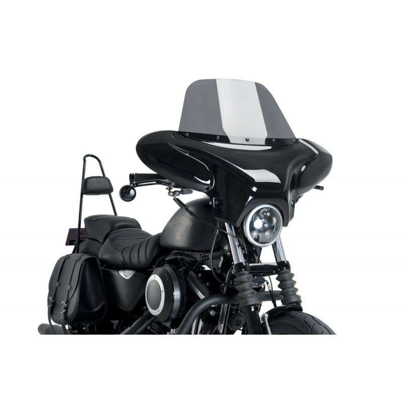 Plexi na motorku CUSTOMACCES BATWING dymové pre HARLEY DAVIDSON XL 883 Sportster 2009-2019, HARLEY DAVIDSON XL 883 N Sportster Iron 2009-2020