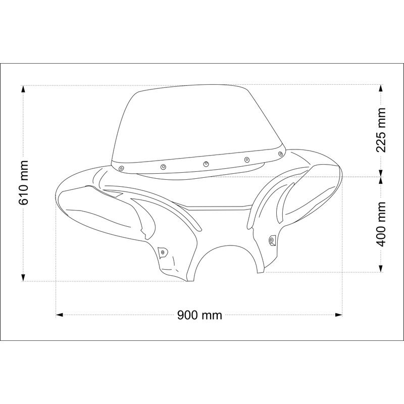 Plexi na motorku CUSTOMACCES BATWING dymové pre HARLEY DAVIDSON XL 883 Sportster 2009-2019, HARLEY DAVIDSON XL 883 N Sportster Iron 2009-2020