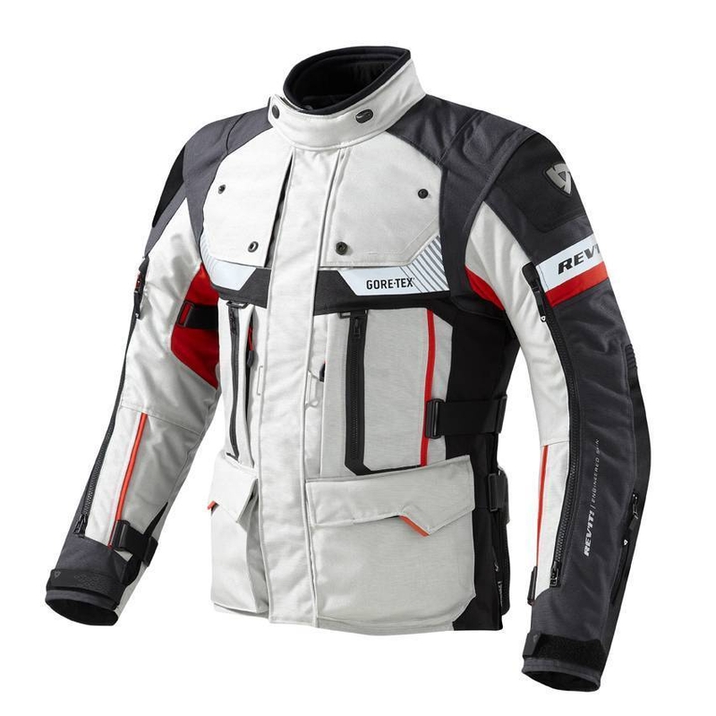 Bunda na motocykel Revit Defender Pro GTX šedo-červená výpredaj
