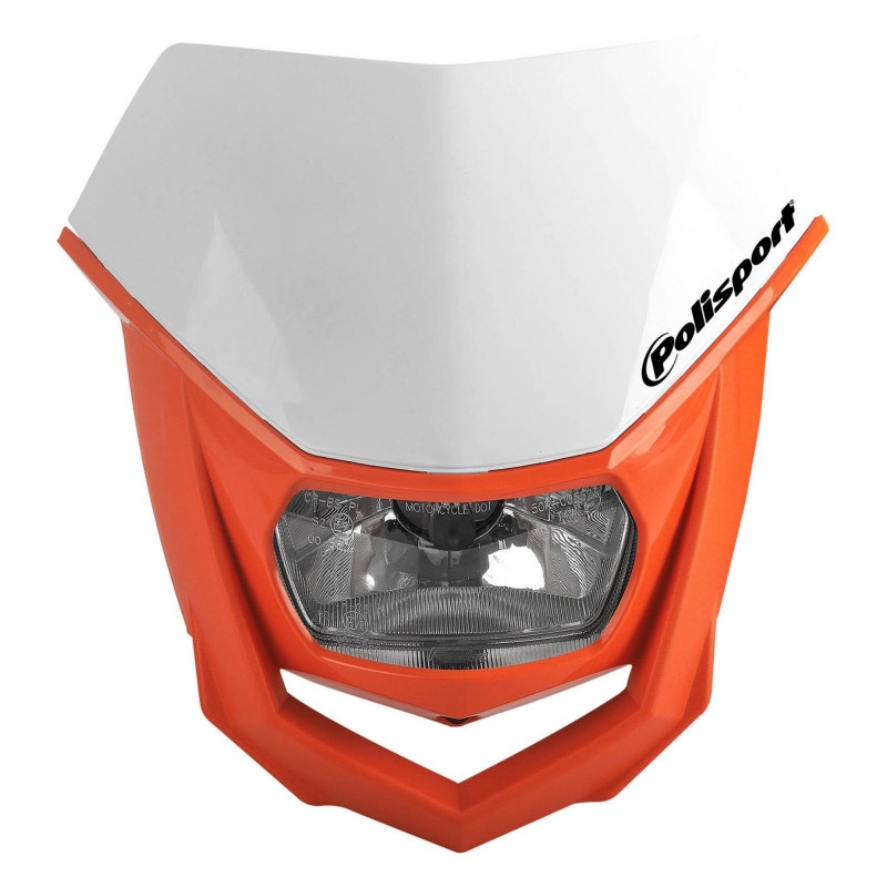 Maska so svetlom POLISPORT HALO biela/oranžová