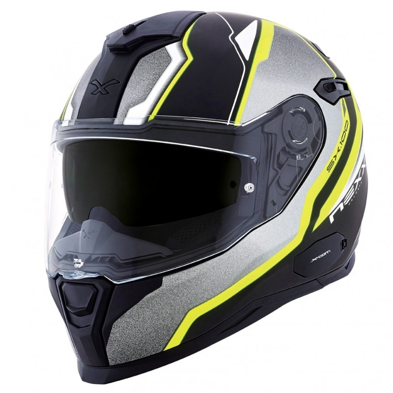 Prilba na motorku Nexx SX 100 Blast čierno-šedo-fluo žltá výpredaj
