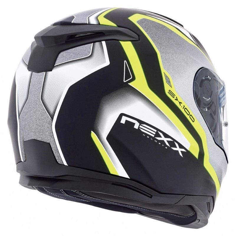 Prilba na motorku Nexx SX 100 Blast čierno-šedo-fluo žltá výpredaj