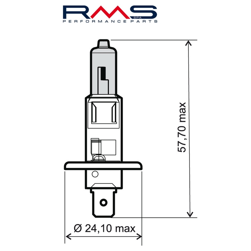 Žiarovka RMS 12V 55W, H1 modrá