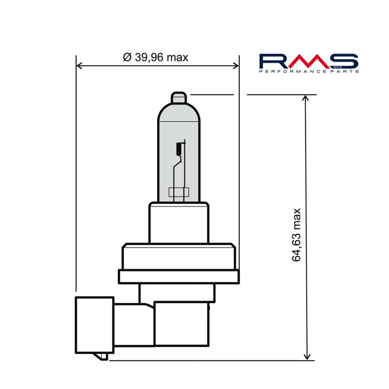Žiarovka RMS 12V 55W, H11 biela