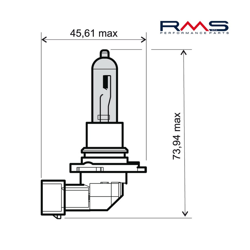 Žiarovka RMS 12V 65W, HB3 biela