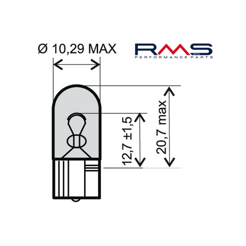 Lamp RMS T10 12V 3W