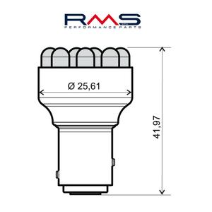 Žiarovka RMS 246510542 12V 12 Led, BAY15D červené
