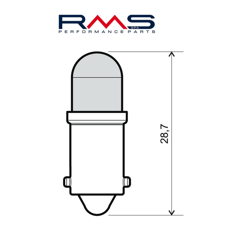 Žiarovka RMS Led 12V, BA9S modrá