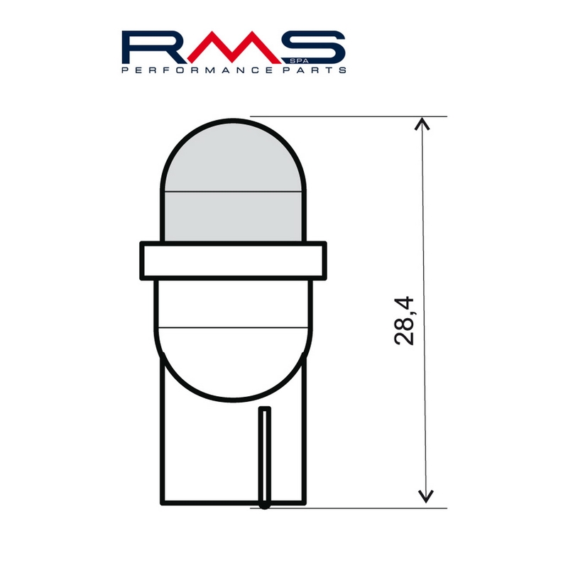 Žiarovka RMS Led 12V, T10 W2.1X9.5D oranžová (2ks)