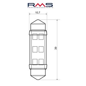 Žiarovka RMS 246510595 12V 6 Led, SV8.5 biela