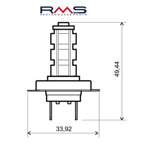 Žiarovka RMS 246510610 12V 14 Led, H7 modrá
