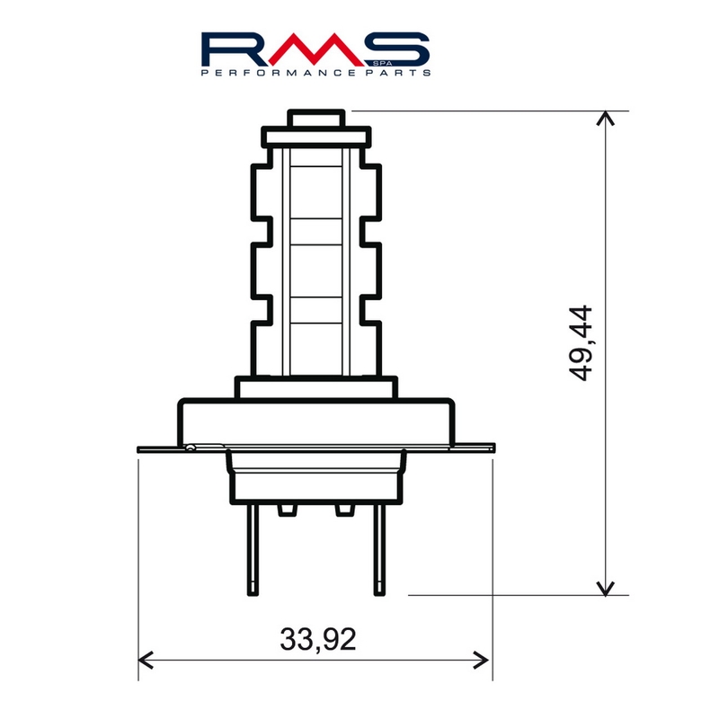 Žiarovka RMS 12V 14 Led, H7 modrá výpredaj