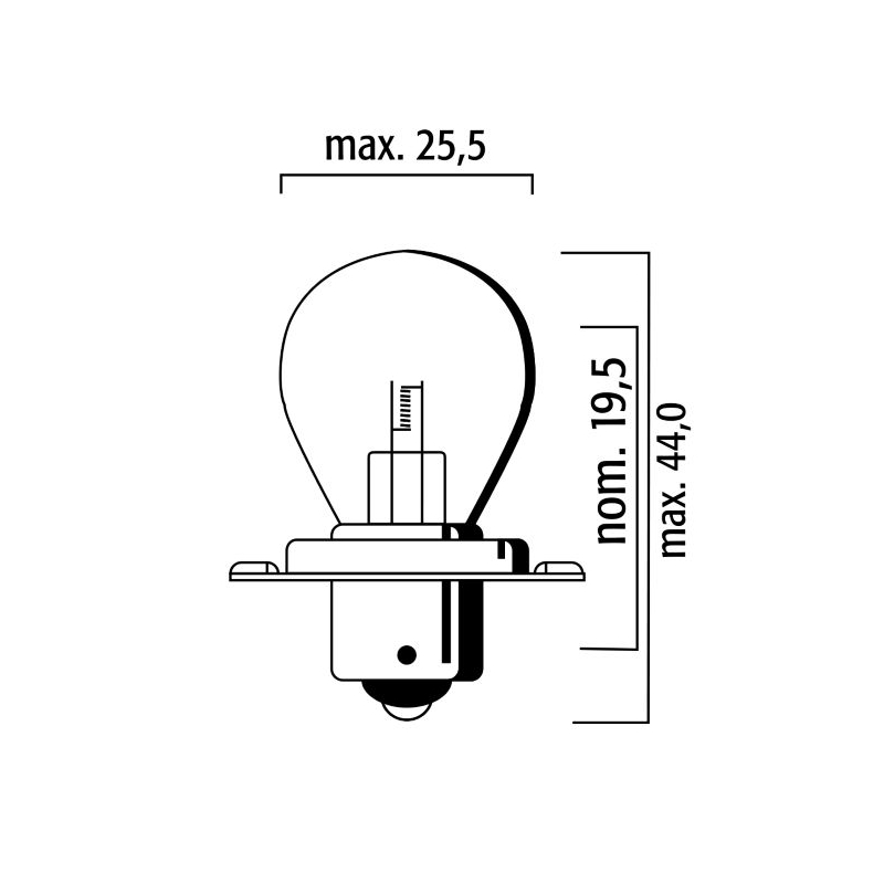 Žiarovka RMS FLOSSER 6V 15W sb 25 p26s