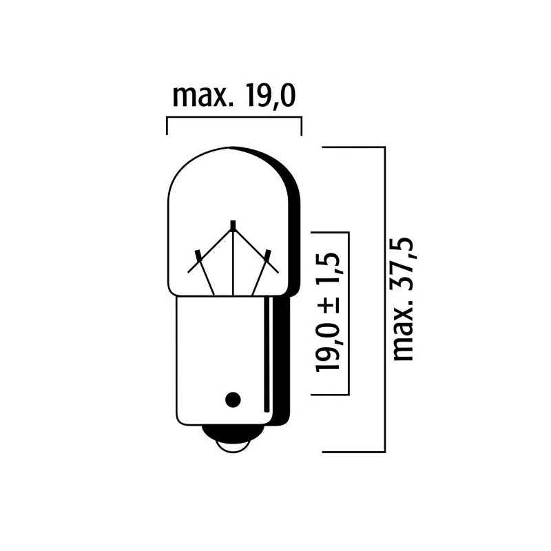 Žiarovka RMS FLOSSER oranžová BAU15S T16 12V-10W