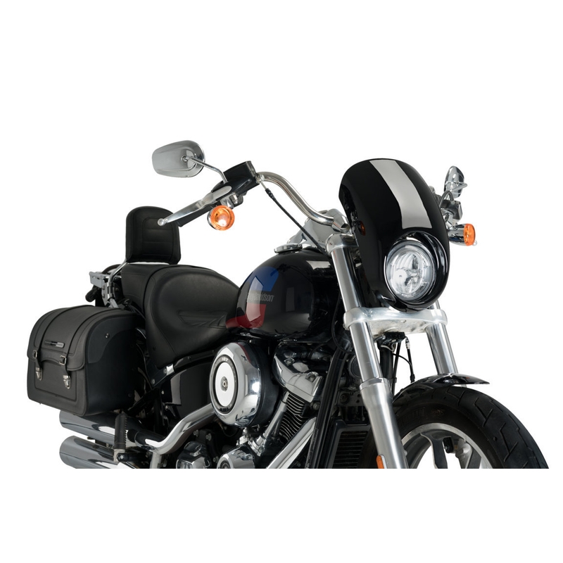 Plexi štít PUIG ANARCHY čierna pre HARLEY DAVIDSON FXLR 1745 Softail Low Rider 2018-2020