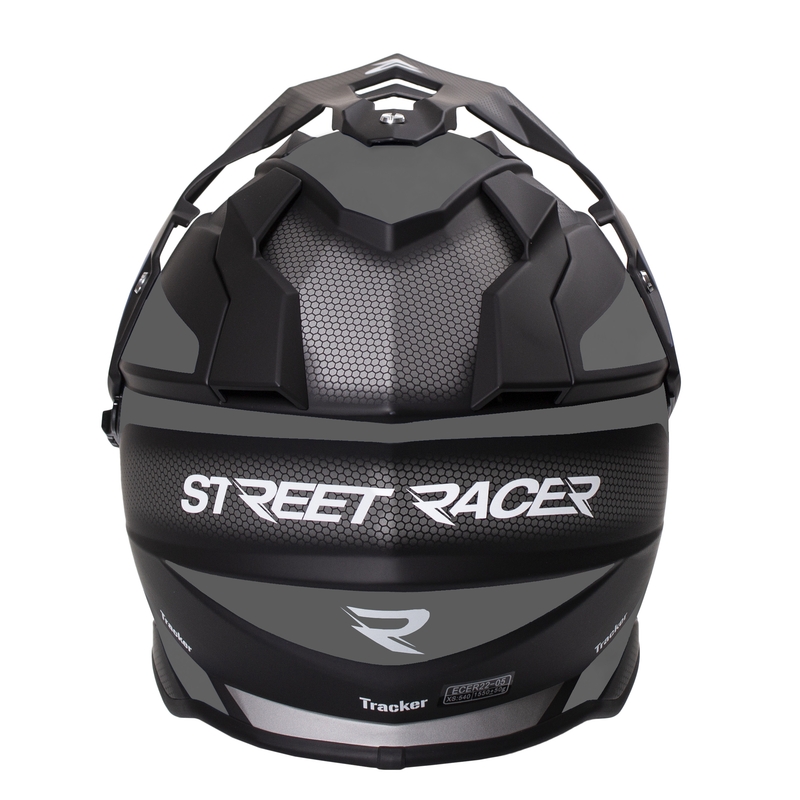 Enduro prilba Street Racer Tracker čierno-šedá