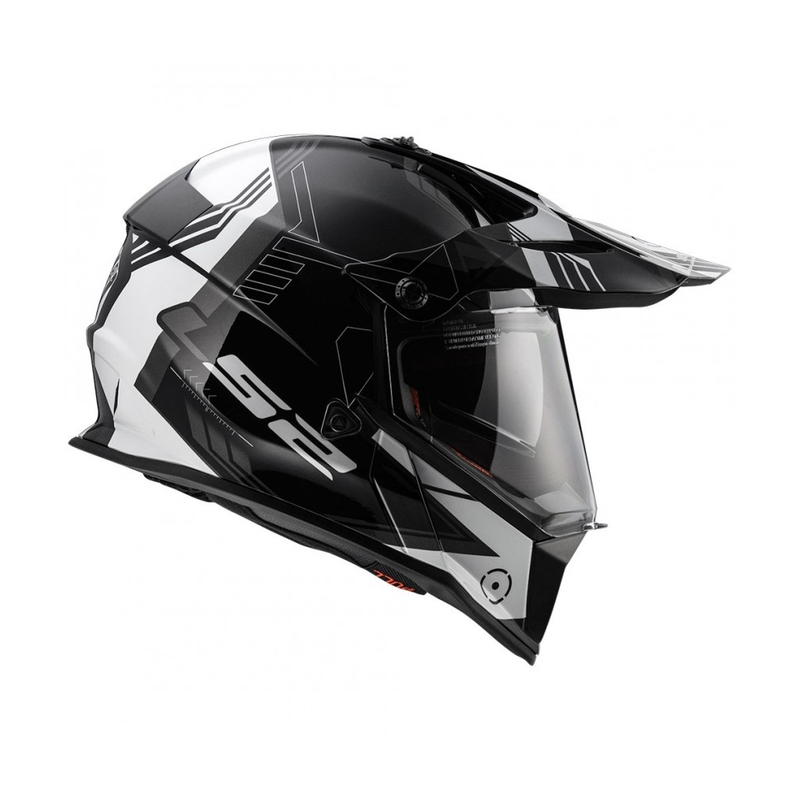 Enduro prilba LS2 MX436 Pioneer Trigger čierno-bielo-titánová