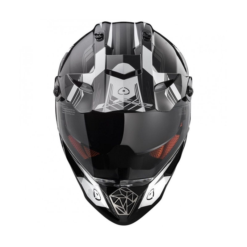 Enduro prilba LS2 MX436 Pioneer Trigger čierno-bielo-titánová